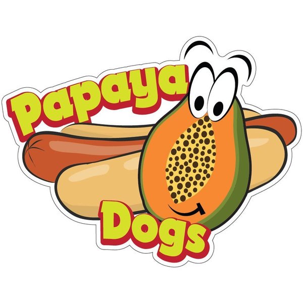 Signmission Papaya Dogs Decal Concession Stand Food Truck Sticker, 24" x 10", D-DC-24 Papaya Dogs19 D-DC-24 Papaya Dogs19